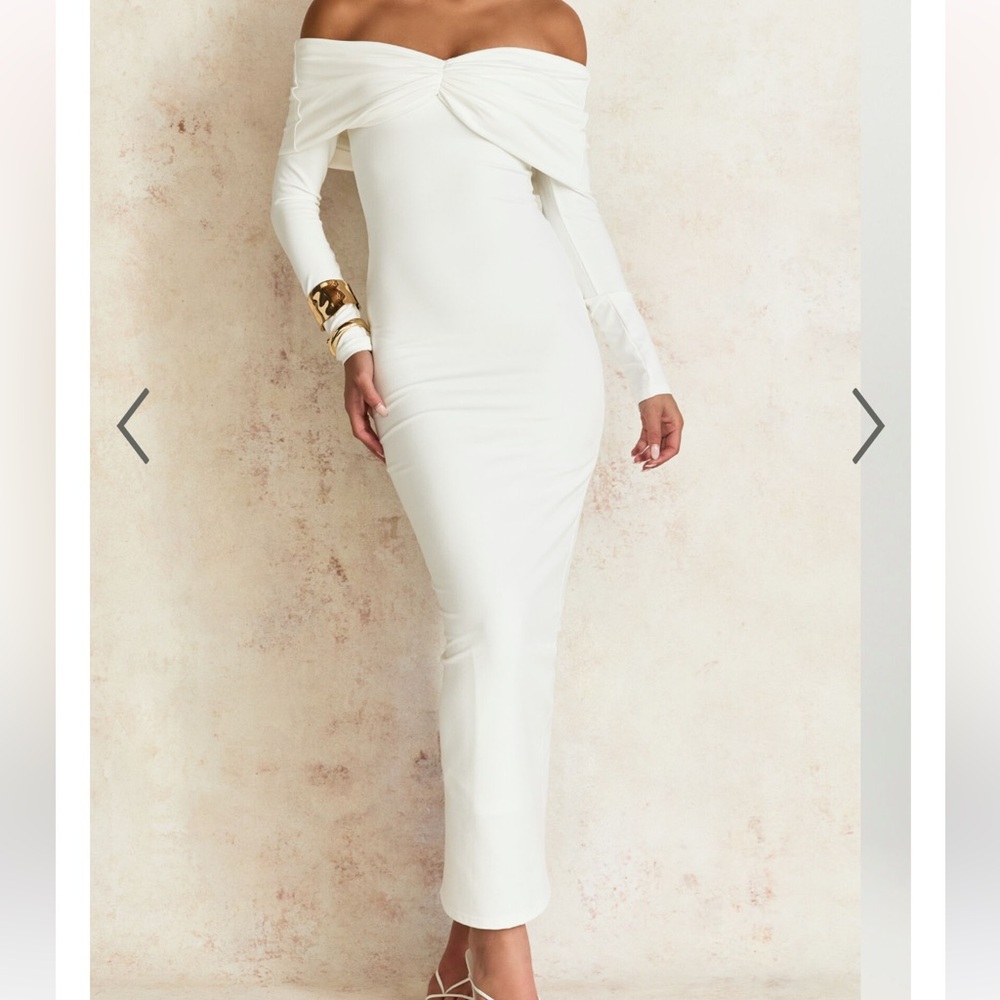 Showpo White Off-Shoulder Maxi Dress